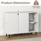 42 Inch Sideboard Buffet Cabinet Kitchen with Adjustable Shelves-White